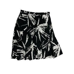 Worthington 18W Flare Skirt Unique Black White Cotton Fancy Invisible Zipper $70